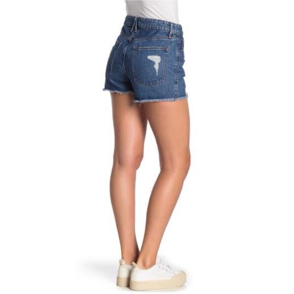 Good American Shorts Womens 28 Blue255 Good Vintage Cutoff Distressed Denim Jean - Picture 2 of 12